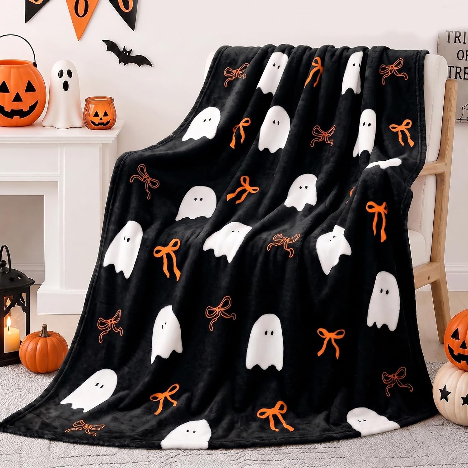 Home Decor Under 100 - 모시카 할로윈 유령 담요 (50x59인치, 부