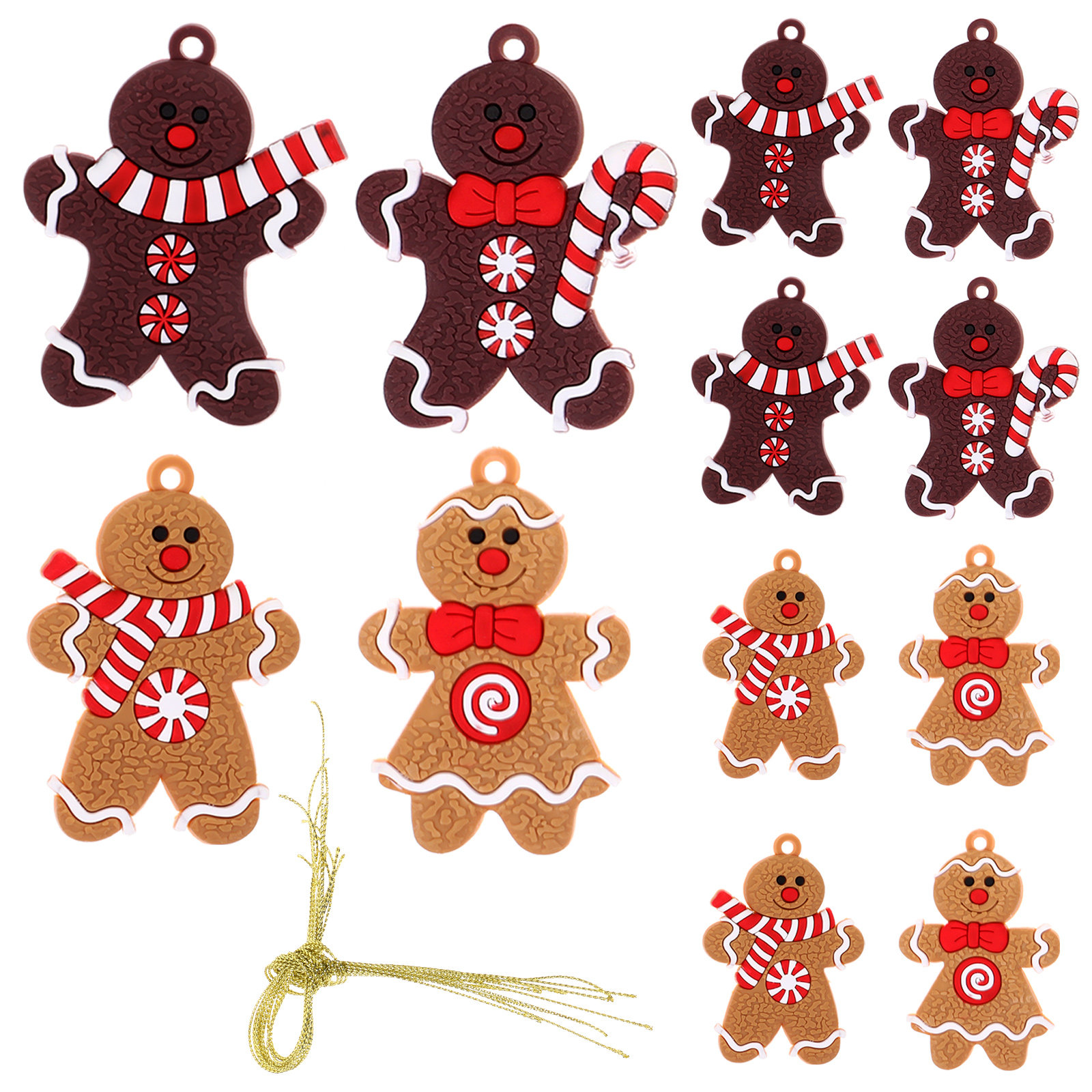 Home Xmas Decor Ideas - 12개의 독특한 크리스마스 펜던트 진저브레드맨 장식품