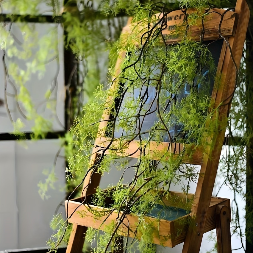 Rattan Plant Basket - 1개, 140cm 인공 덩굴식물, 벤딩 가능한