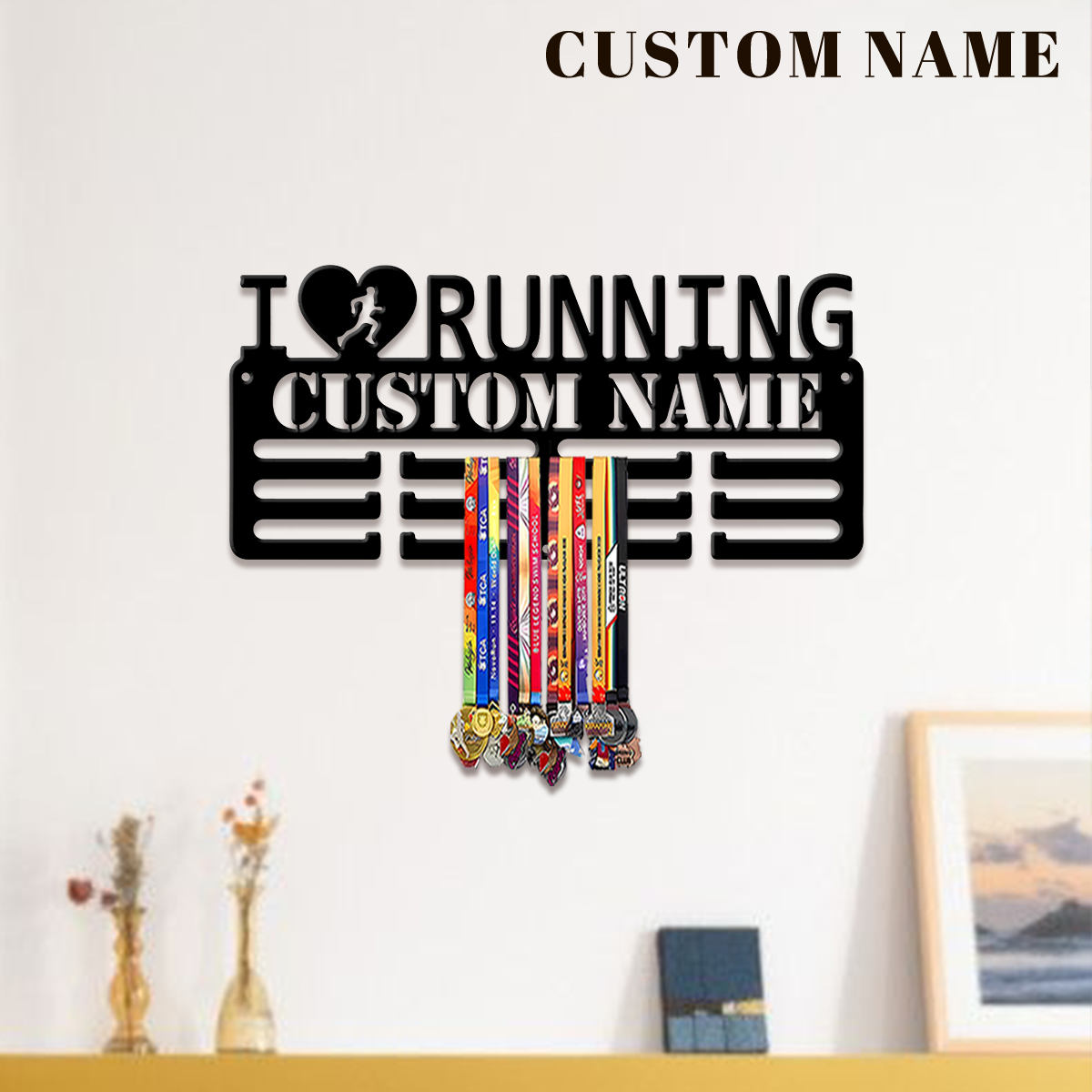 Home Christmas Decor - 맞춤형 I Love Running 금속 메달