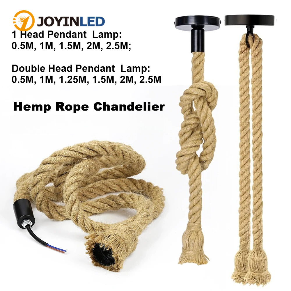 Rope Light Decoration - JOYINLED 빈티지 헴프 로프 펜던트 조명,