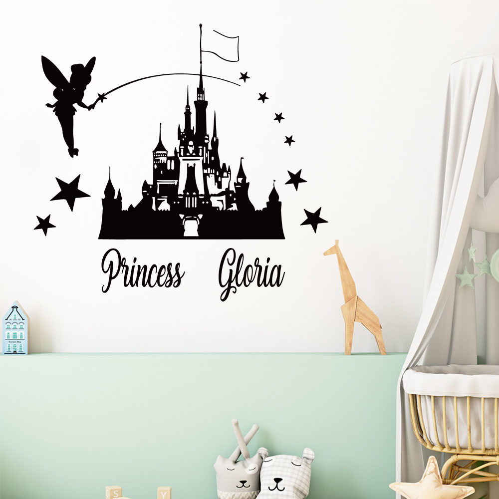 Home Decor Wall Stickers - 1PC 만화 요정 성 맞춤형 이름