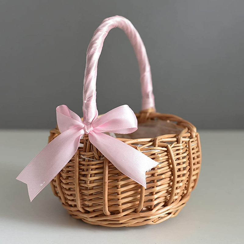 Rattan Plant Basket - 수제 스토리지 랙 짠 꽃 바구니