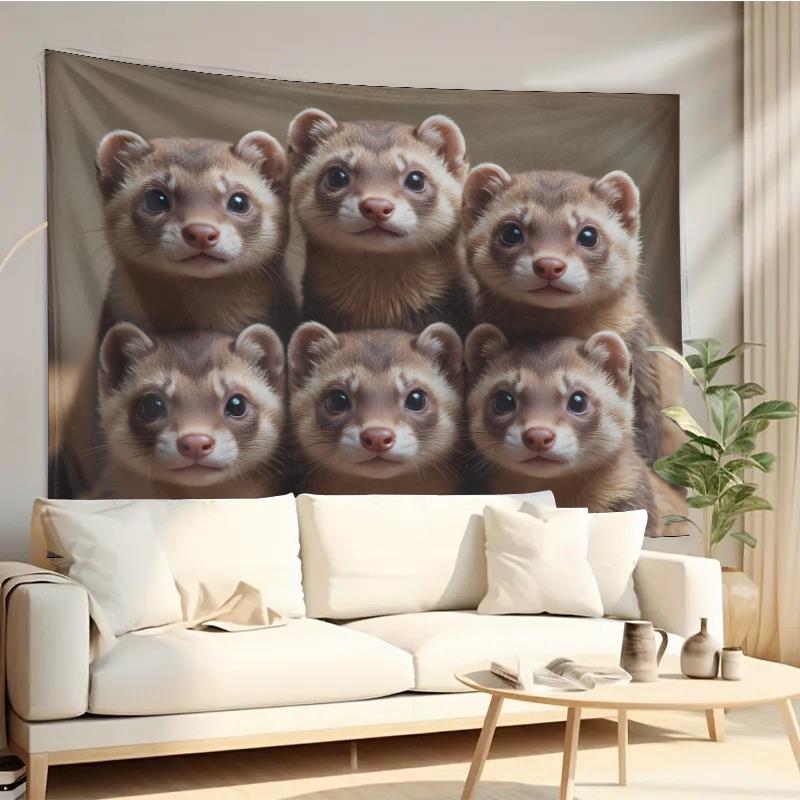 귀여운 흰족제비 그룹 태피스트리 벽걸이 거실 침실 장식 - Home Decor Living Room Ideas 리뷰 및 가격