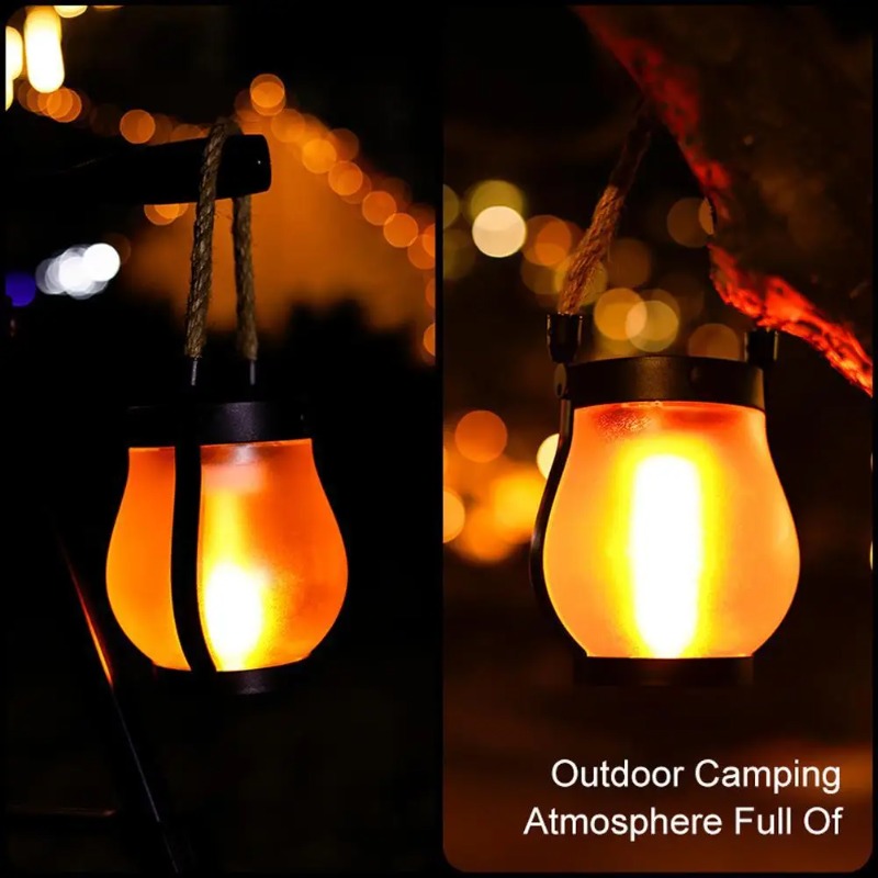 태양열 불꽃 램프 USB 충전식 캠핑 조명 걸이형 마당 - Rope Light Decoration 리뷰 및 가격