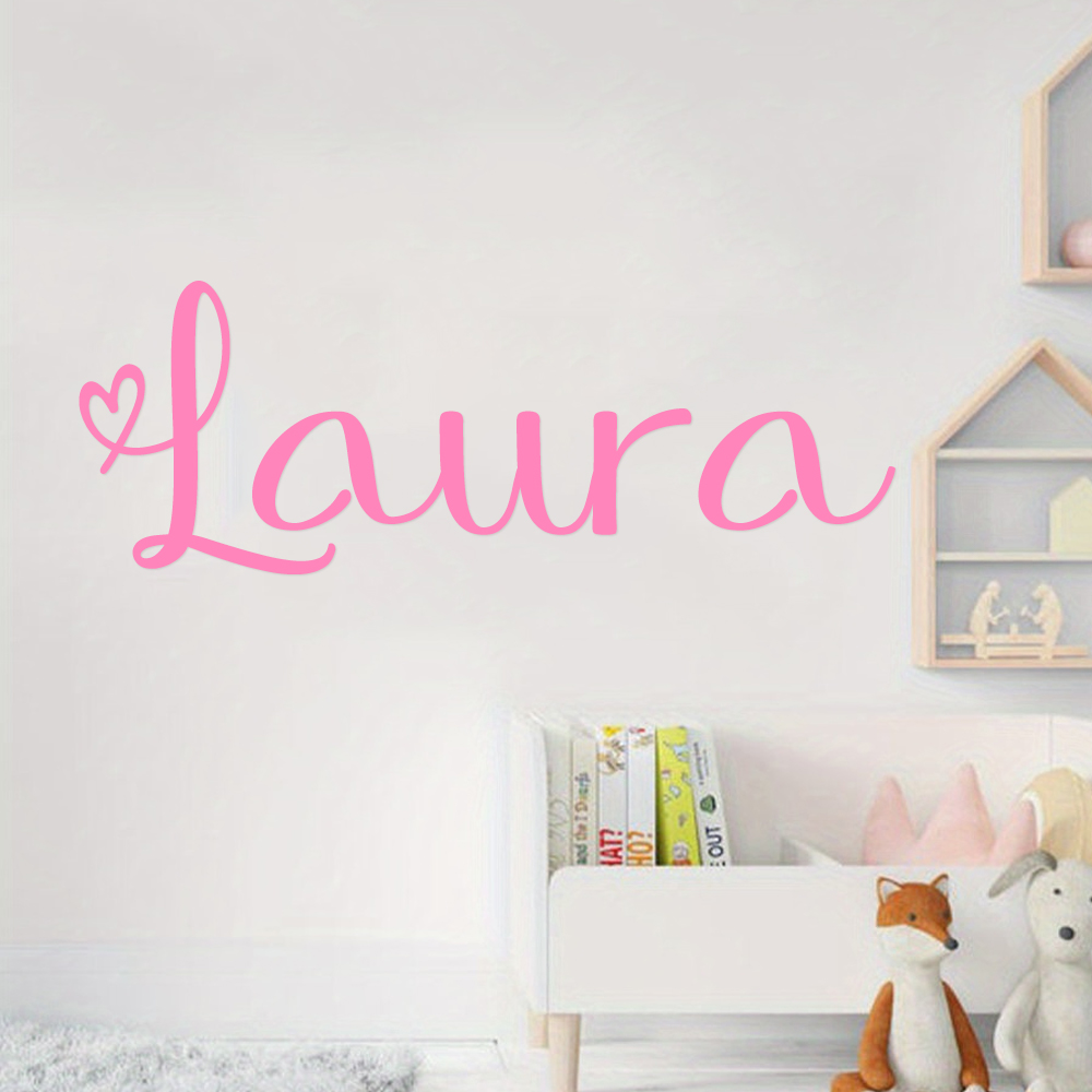 맞춤형 하트 모양 이름 캘리그라피 벽 스티커 1개, 어 - Home Decor Wall Stickers 리뷰 및 가격