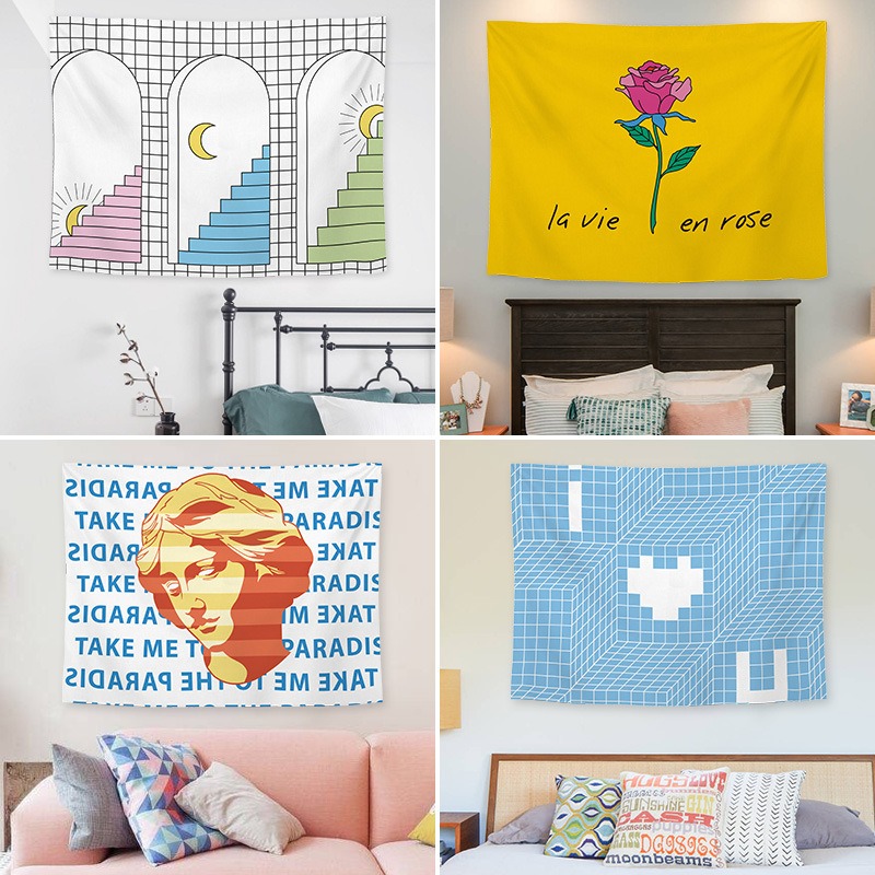 추상 만화 배경 교수형 천으로 홈 벽 장식 태피스트리  - Home Decor Under 100 리뷰 및 가격