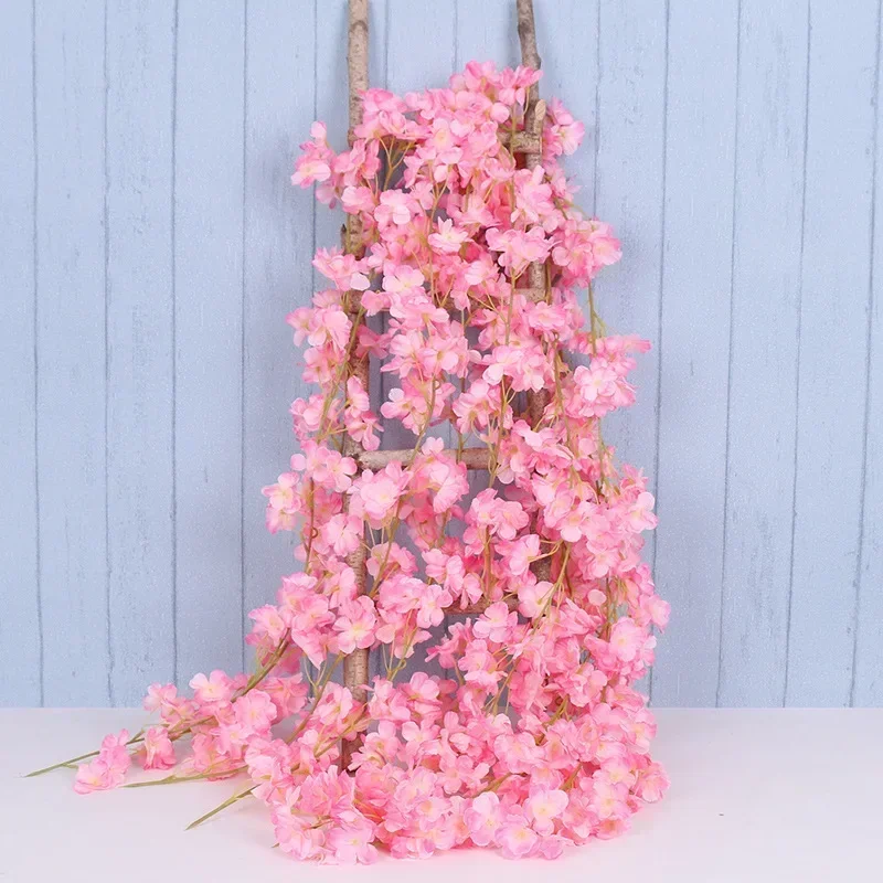 135 꽃 머리 실크 인공 벚꽃 장미 덩굴 벽걸이 꽃  - Rattan Plant Basket 리뷰 및 가격