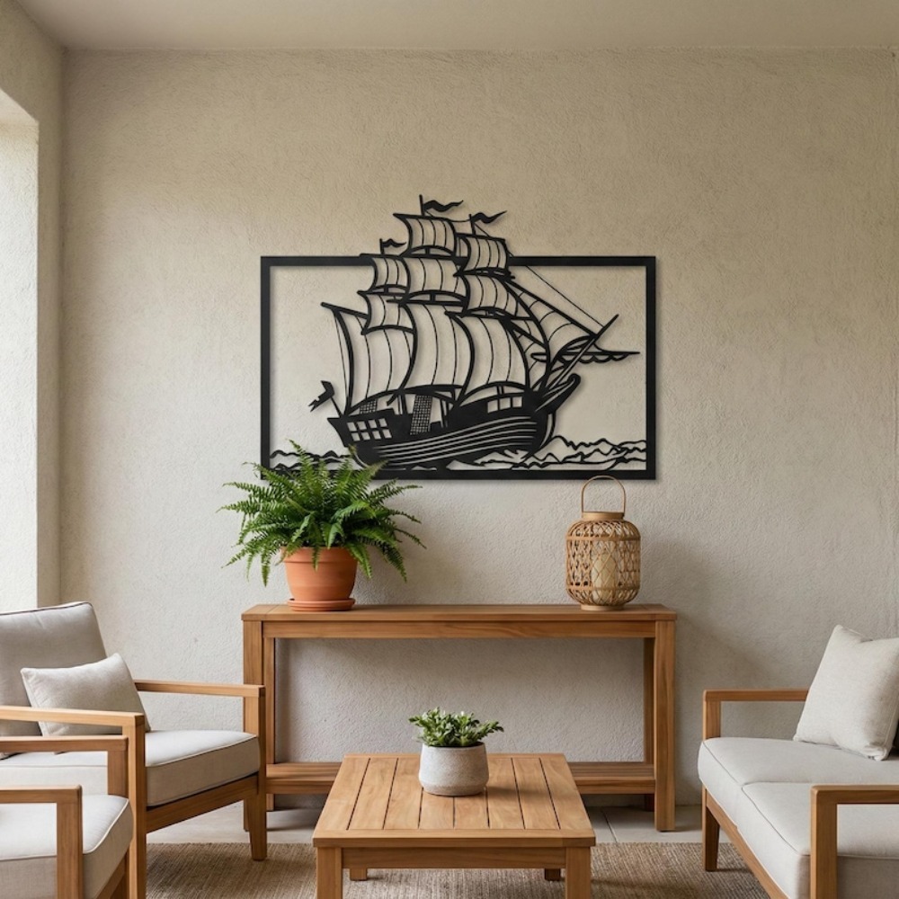 금속 범선 벽 장식, 해안 해양 테마의 집 장식, 해양 - Home Decor Nautical 리뷰 및 가격