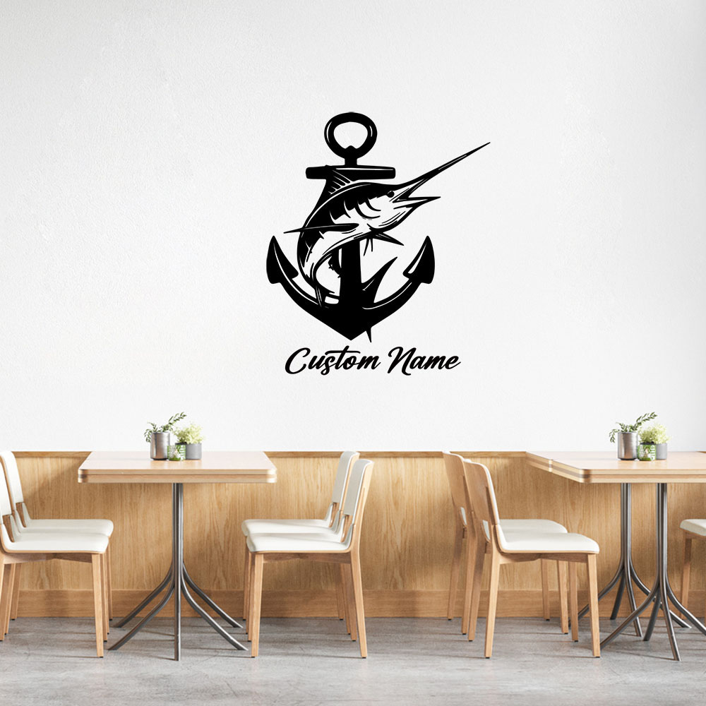 1PC 우수한 황새치 개인화 된 텍스트 벽 스티커 Pv - Home Decor Wallpaper 리뷰 및 가격