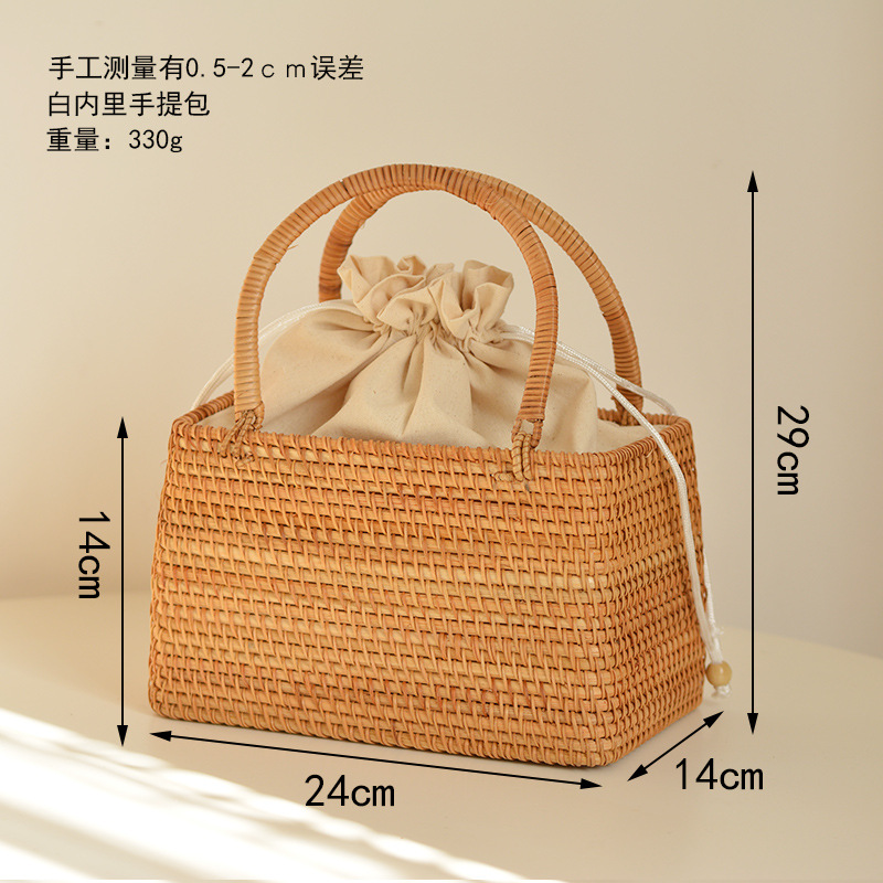 캐주얼 할로우 라탄 바구니 가방, 위커 우븐 핸드백,  - Rattan Plant Basket 리뷰 및 가격