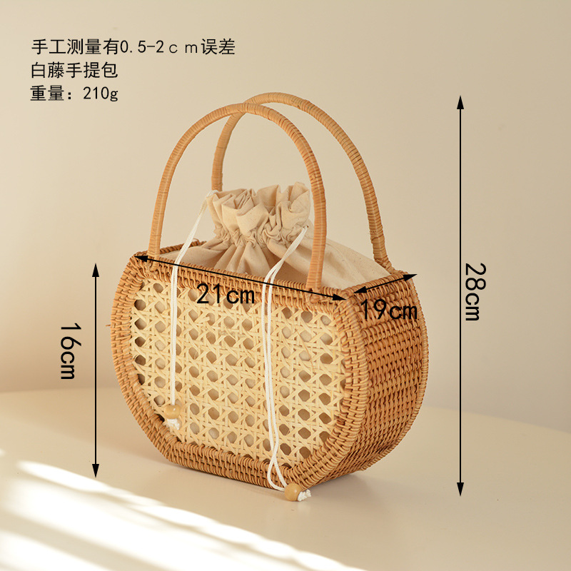 캐주얼 할로우 라탄 바구니 가방, 위커 우븐 핸드백,  - Rattan Plant Basket 리뷰 및 가격