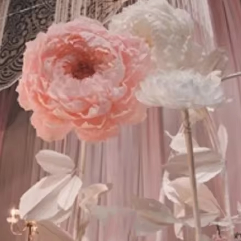 결혼식용 수제 종이 꽃 모란, 결혼 배경 장식, 거대한 - Home Decor Event 리뷰 및 가격