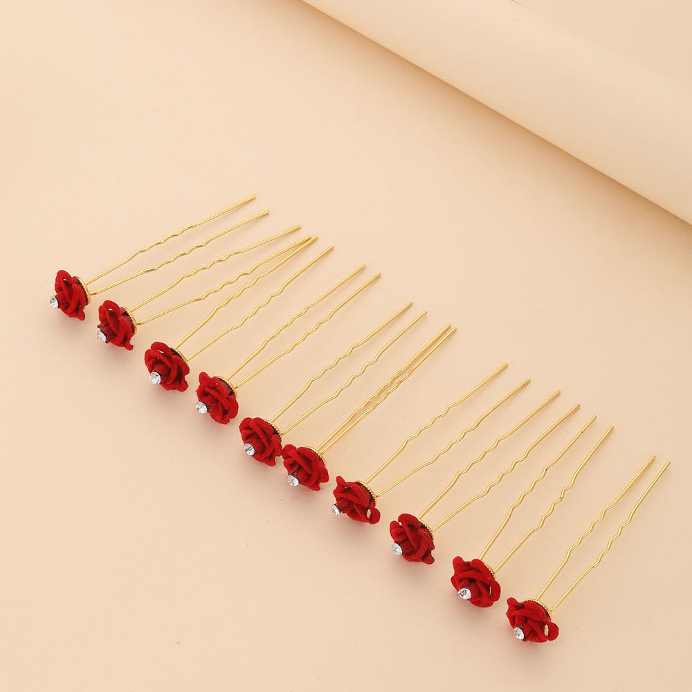 10Pcs 로즈 헤어 액세서리 웨딩 신부 머리핀 꽃 헤 - Home Decor Flowers 리뷰 및 가격