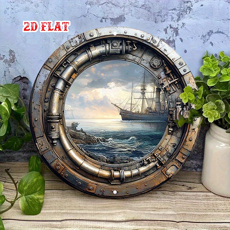 [2D 플랫] 빈티지 해양 금속 벽 장식 - 2D 플랫 - Home Decor Nautical 리뷰 및 가격