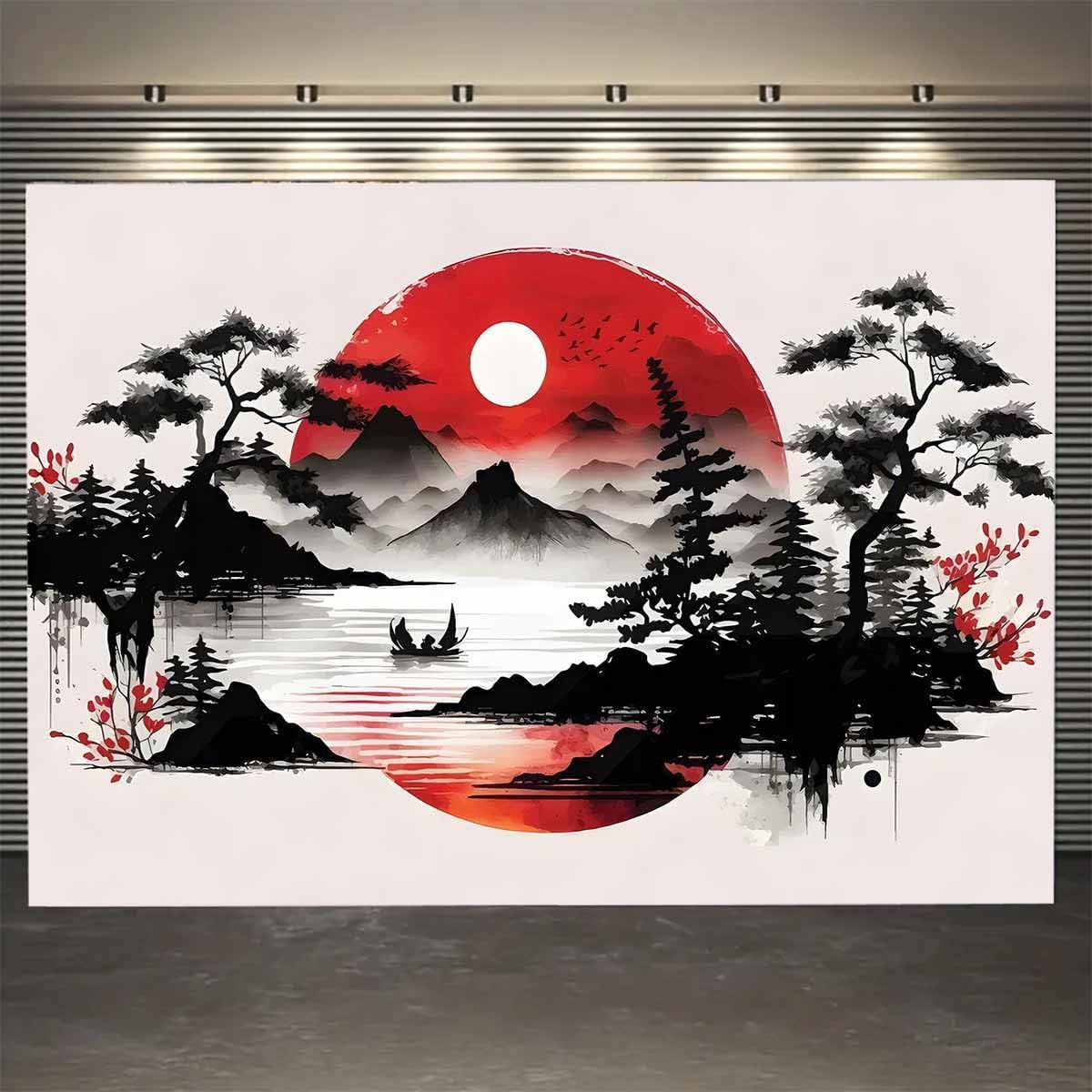 일본 산 풍경 태피스트리 벽화 아시아 선 스타일 태양  - Home Decor Under 100 리뷰 및 가격