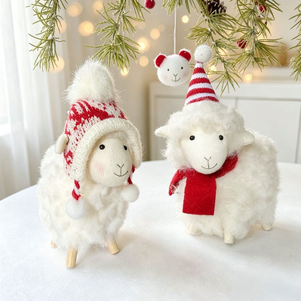 창의적인 양 인형 장식, 크리스마스 트리 장식, 부드러 - Home Xmas Decor Ideas 리뷰 및 가격