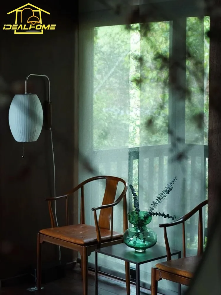 이탈리아 디자인 미니멀리스트 분위기 실크 벽 램프 LE - Home Decor Fabric 리뷰 및 가격