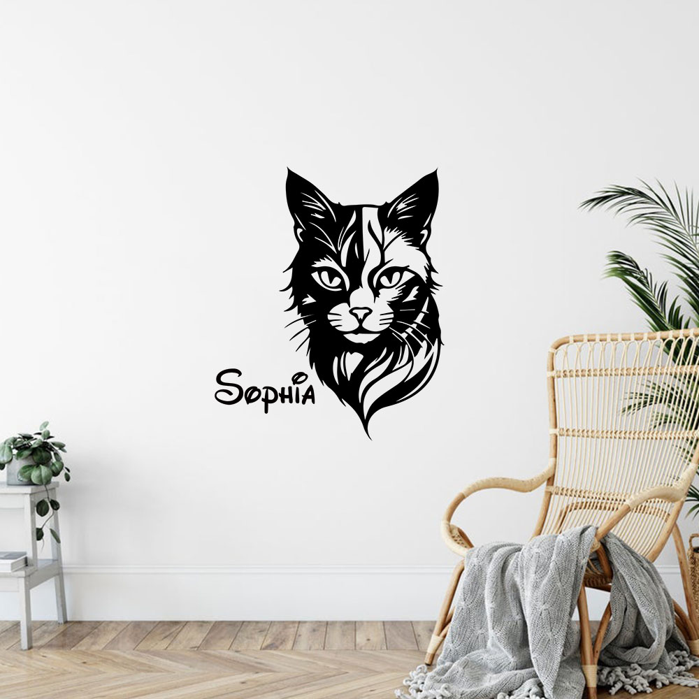 1PC 귀여운 고양이 맞춤 이름 벽 아트 데칼 벽 스티 - Home Decor Wall Stickers 리뷰 및 가격
