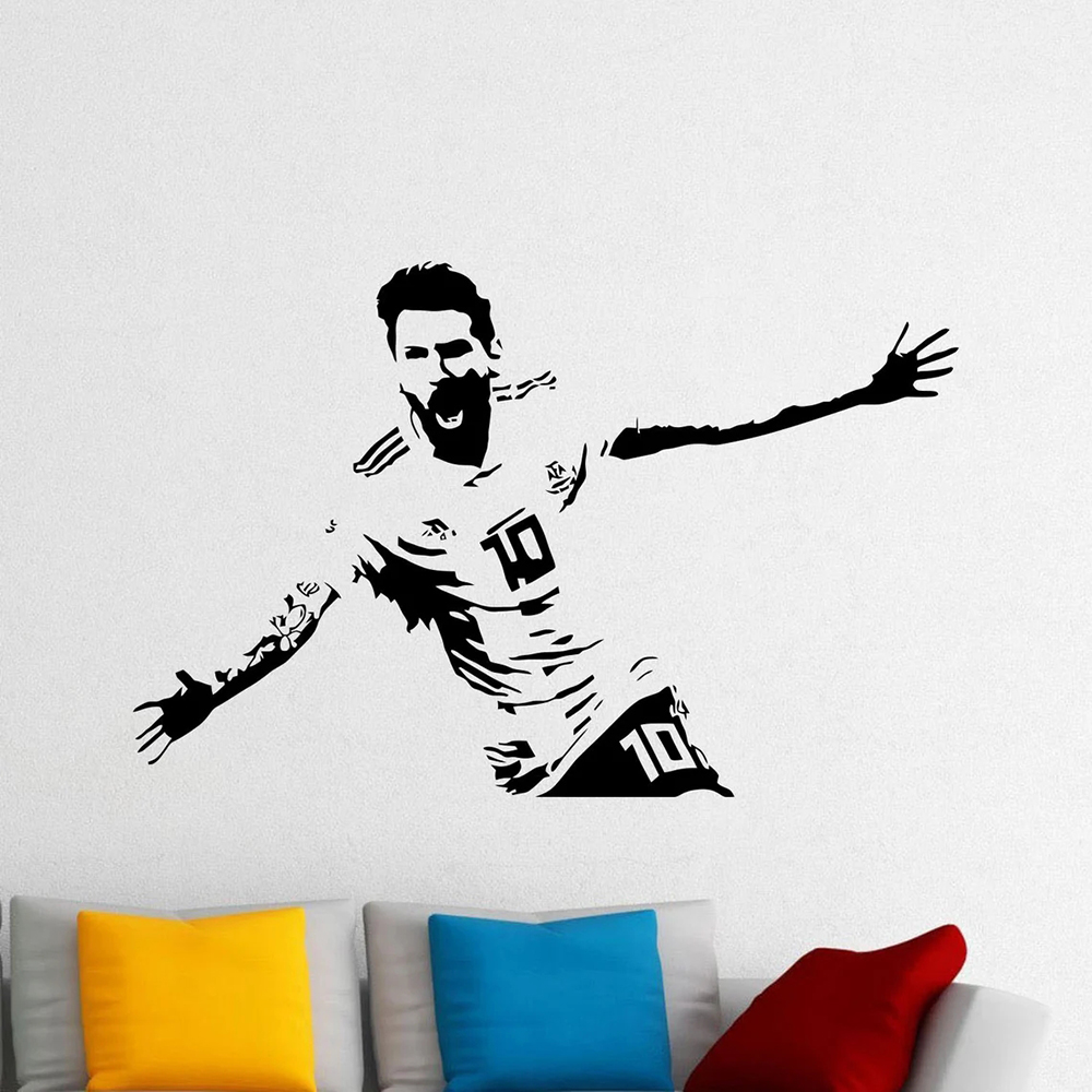 메시 벽 데칼 비닐 스티커 축구 벽 장식 축구 선수 로 - Home Decor Indonesia 리뷰 및 가격