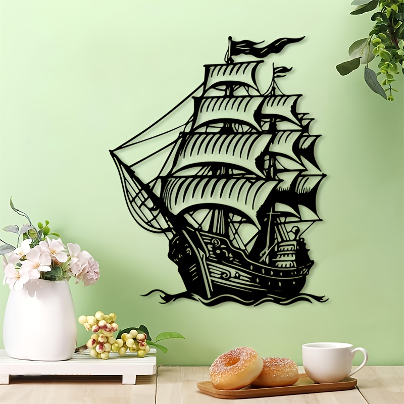 해적선 금속 벽 장식 1개, 해변 주택용 해양 철제 벽 - Home Decor Nautical 리뷰 및 가격