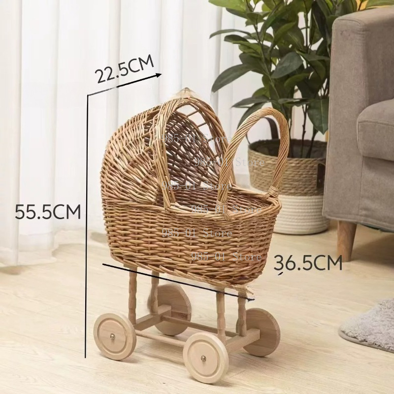 수공예 위커 바구니형 유모차 다기능 수납 바구니 (애완 - Rattan Plant Basket 리뷰 및 가격