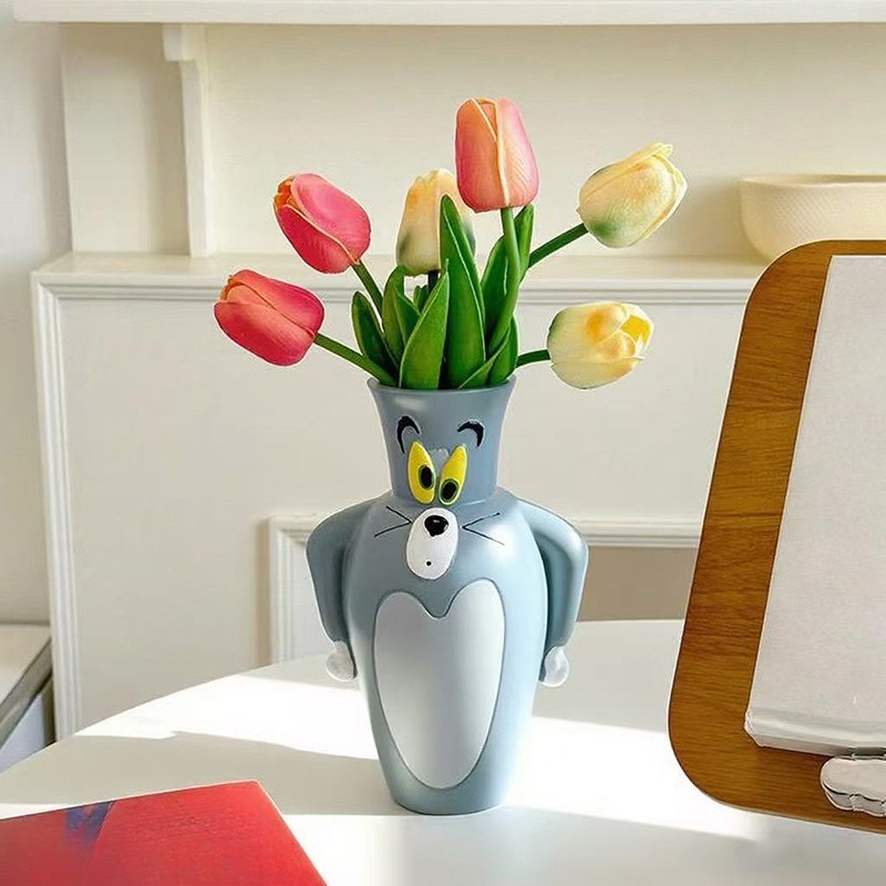 만화 톰과 제리 새 꽃병 장식품 선물용 방 장식 창의적 - Home Decor Flowers 리뷰 및 가격