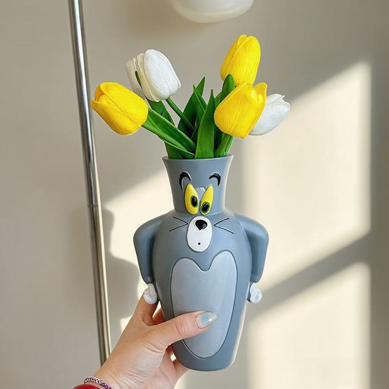 만화 톰과 제리 새 꽃병 장식품 선물용 방 장식 창의적 - Home Decor Flowers 리뷰 및 가격