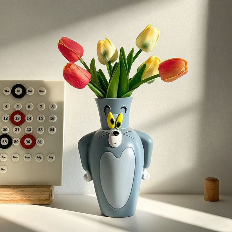 만화 톰과 제리 새 꽃병 장식품 선물용 방 장식 창의적 - Home Decor Flowers 리뷰 및 가격