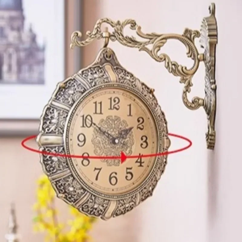 북유럽 복고풍 거실 벽시계 무소음 양면 고급스러운 창의 - Home Decor Living Room Ideas 리뷰 및 가격