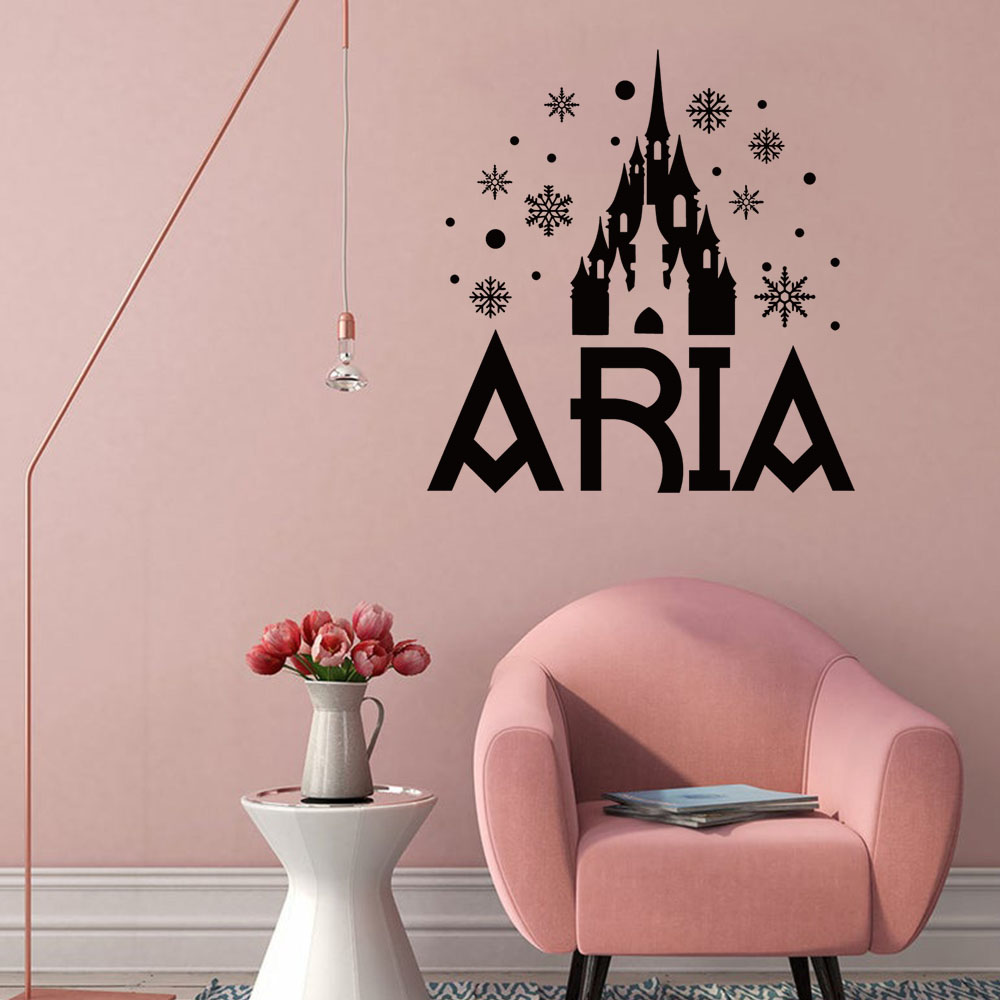 1PC 귀여운 성 눈송이 사용자 정의 텍스트 가족 벽  - Home Decor Wall Stickers 리뷰 및 가격