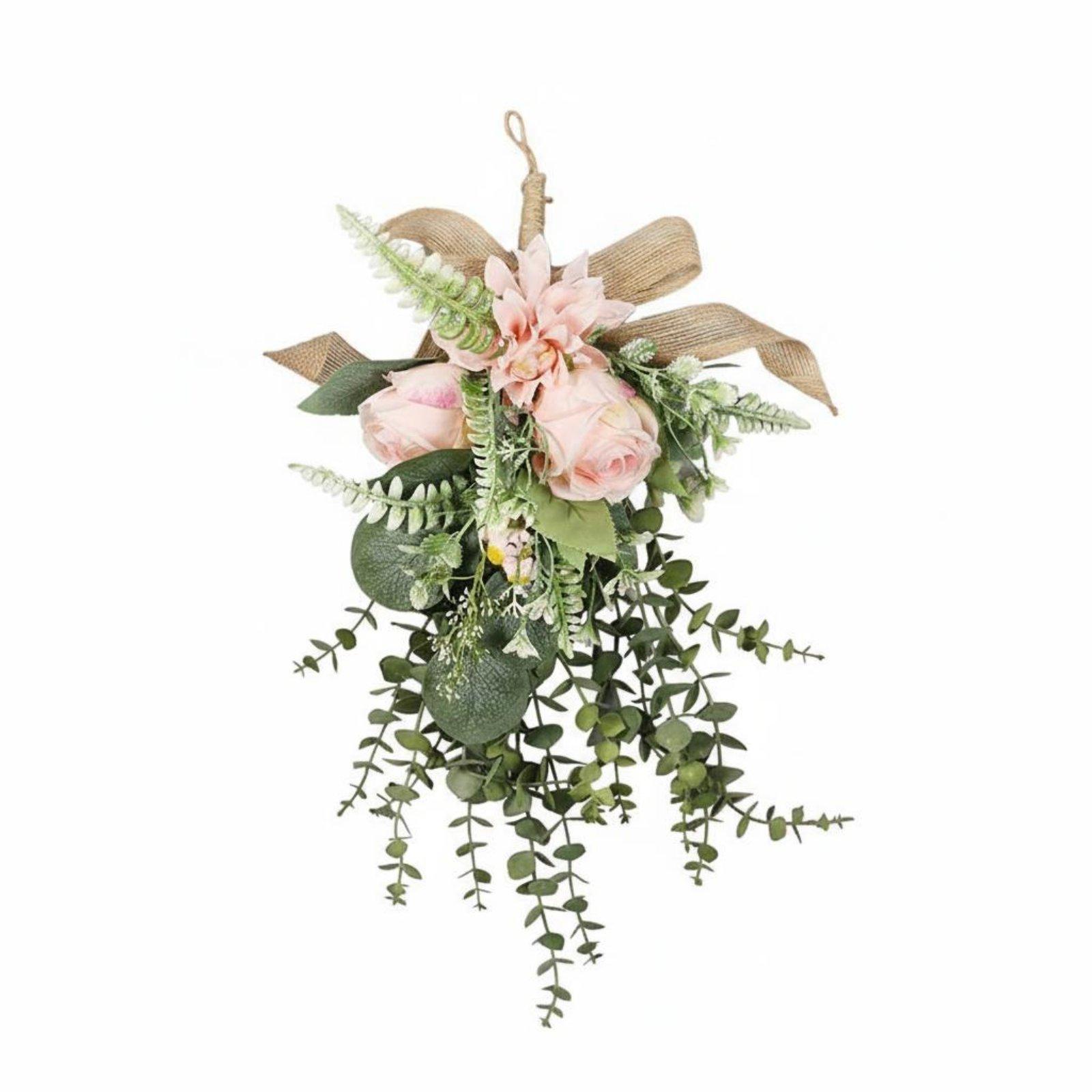 스웨이지 플로럴 벽걸이 인조 달리아 장미 꽃 화환, 출 - Home Decor Event 리뷰 및 가격