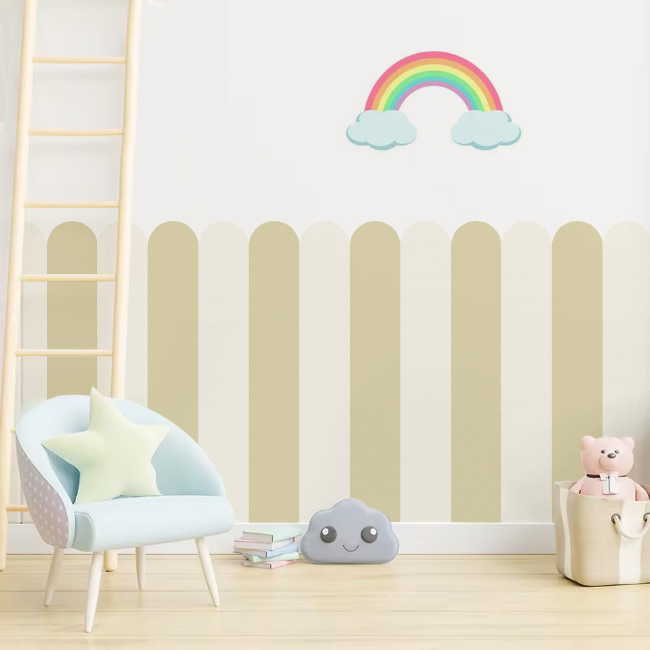 여러 가지 빛깔의 세로 줄무늬 아크 벽지 보육 어린이  - Home Decor Wall Stickers 리뷰 및 가격