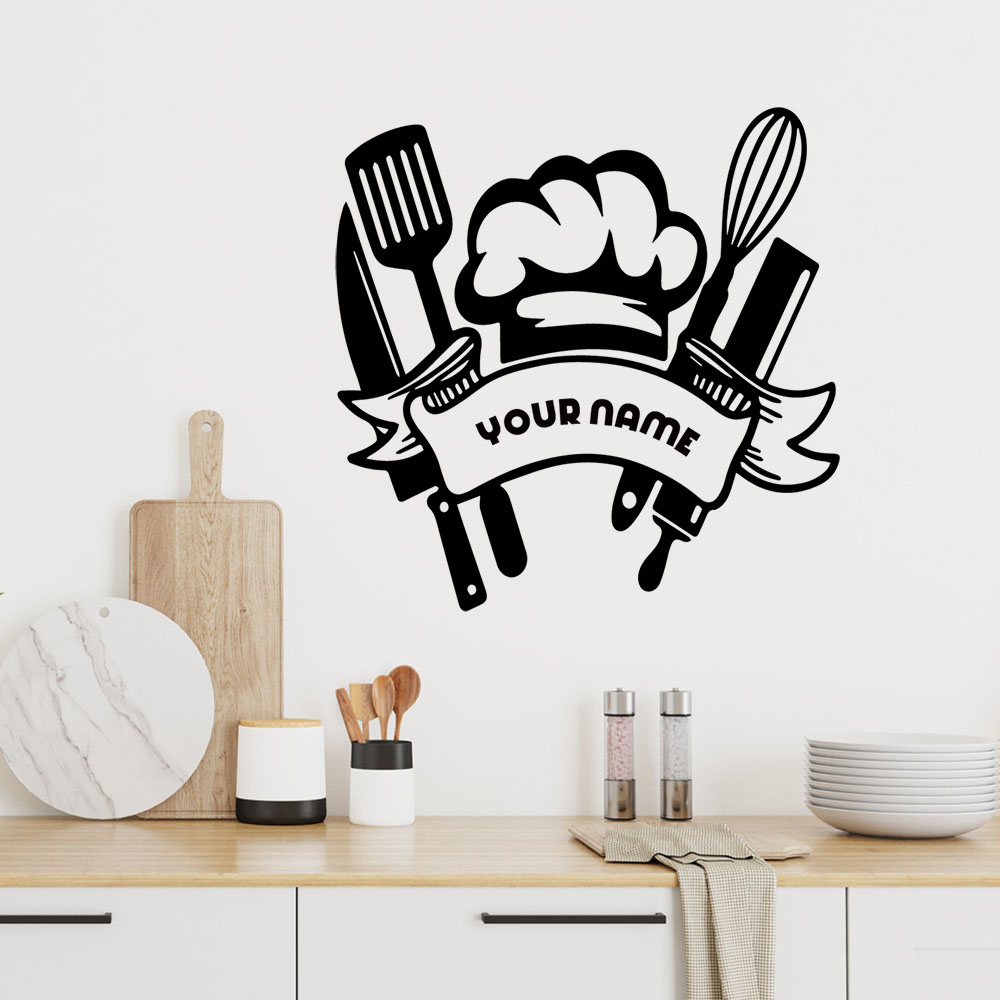 1PC 다채로운 주방용품 맞춤형 이름 가족 벽 스티커  - Home Decor Wall Stickers 리뷰 및 가격