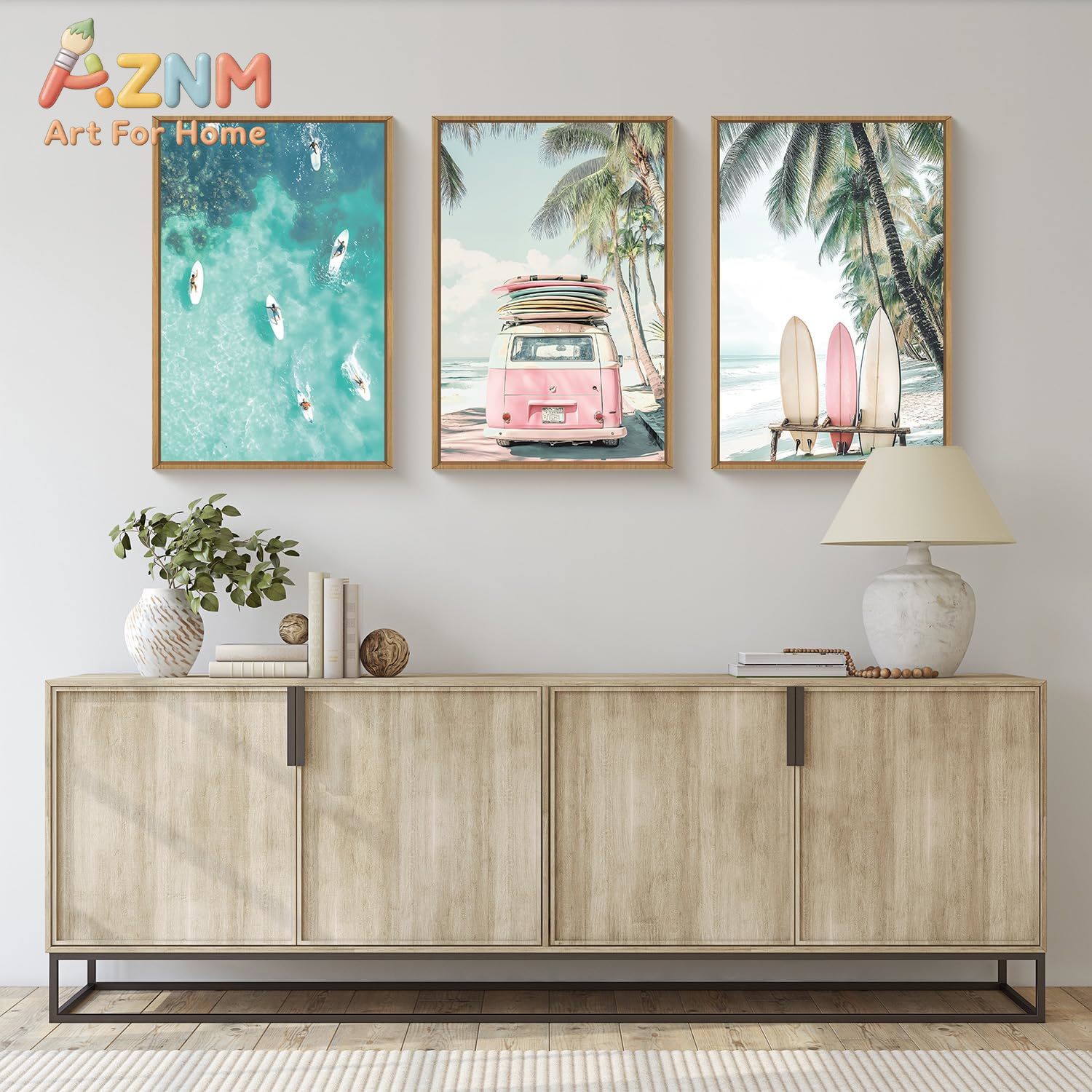3피스 여름 서핑보드 해변 캔버스 벽 장식, 서핑하는  - Home Decor Nautical 리뷰 및 가격