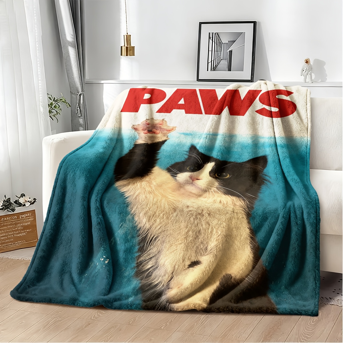 고양이 발자국 무늬 재미있는 담요, 반려동물 애호가를  - Home Xmas Decor Ideas 리뷰 및 가격